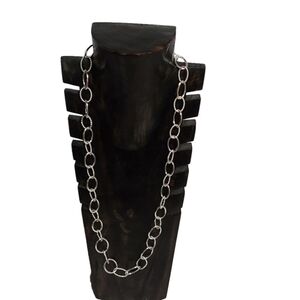 LONG‎ STRAND  SILVER TONED NECKLACE